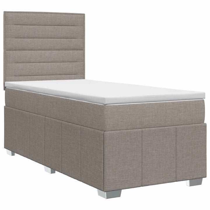 Boxmadras med topmadras Gråbrun 100 x 200 cm Stof