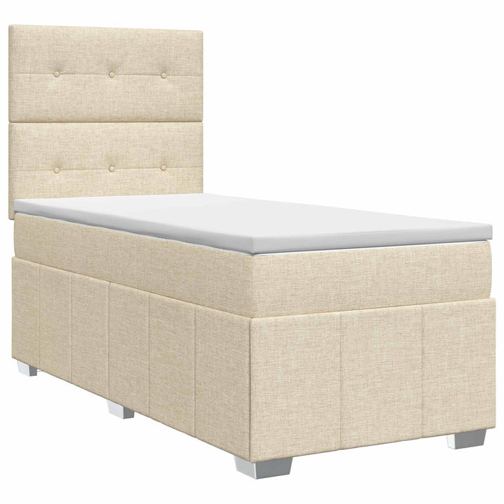 Boxmadras med topmadras Cremefarvet 100 x 200 cm Stof