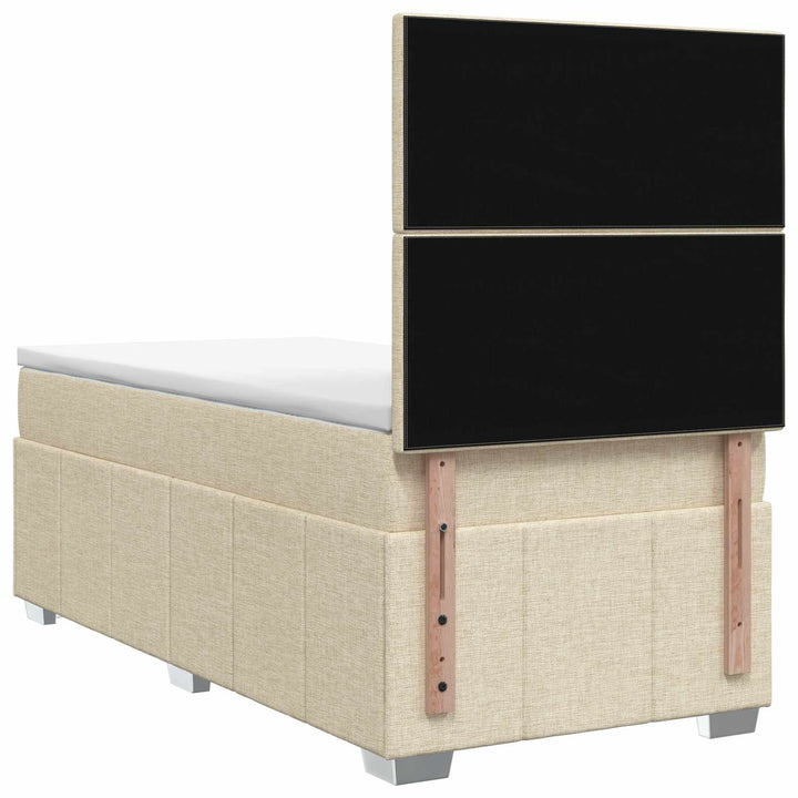 Boxmadras med topmadras Cremefarvet 100 x 200 cm Stof