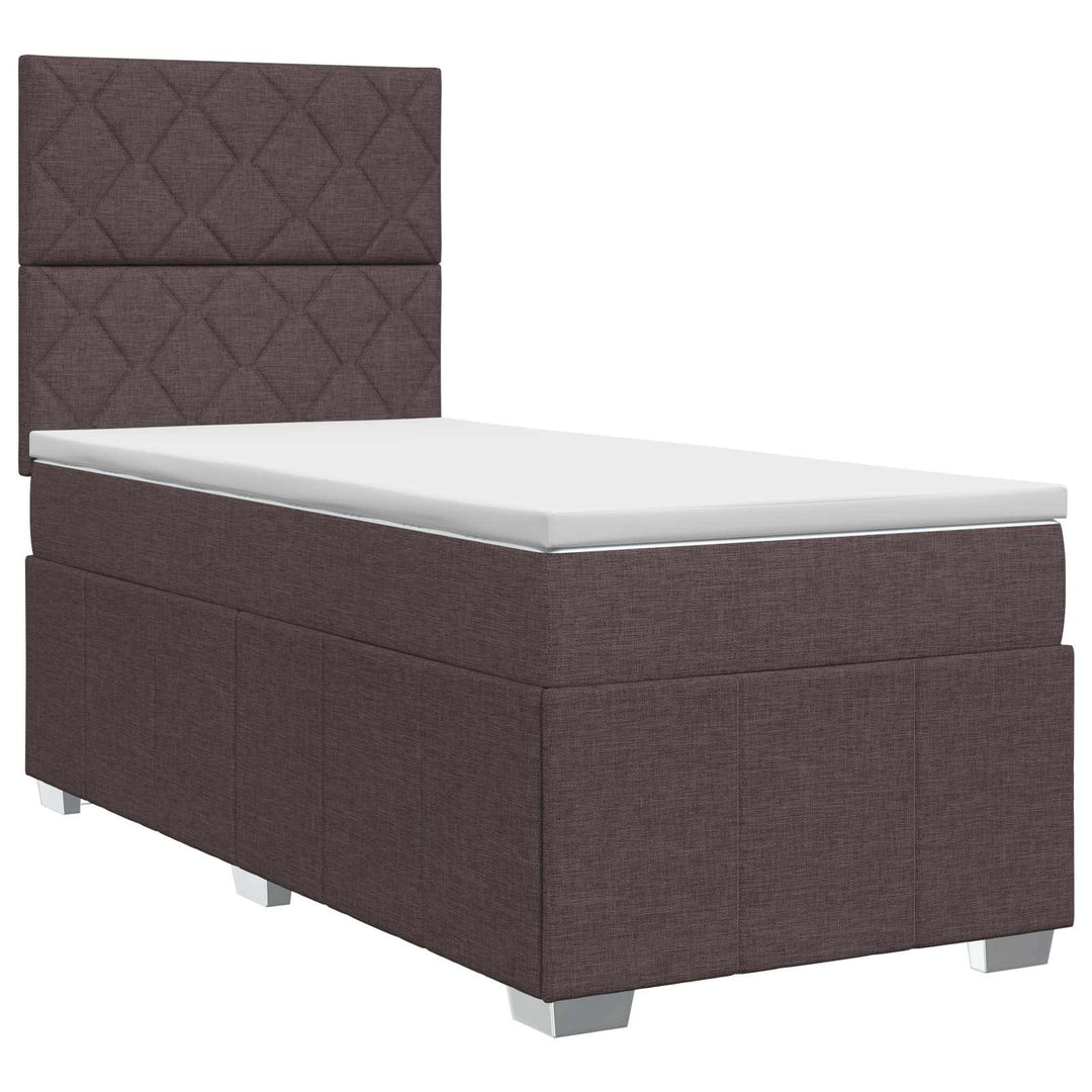 Boxmadras med topmadras Mørk Brun 100 x 200 cm Stof