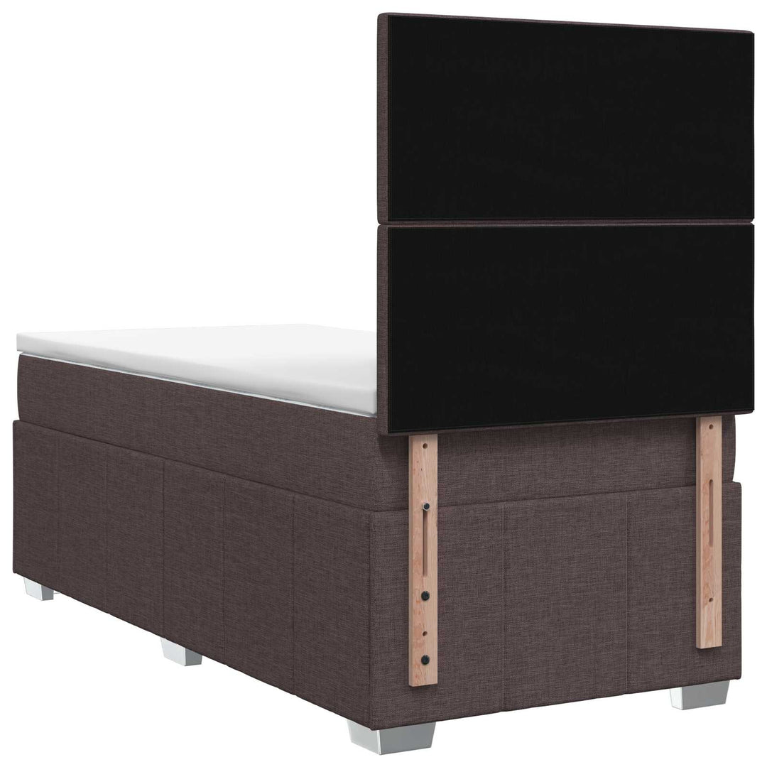 Boxmadras med topmadras Mørk Brun 100 x 200 cm Stof