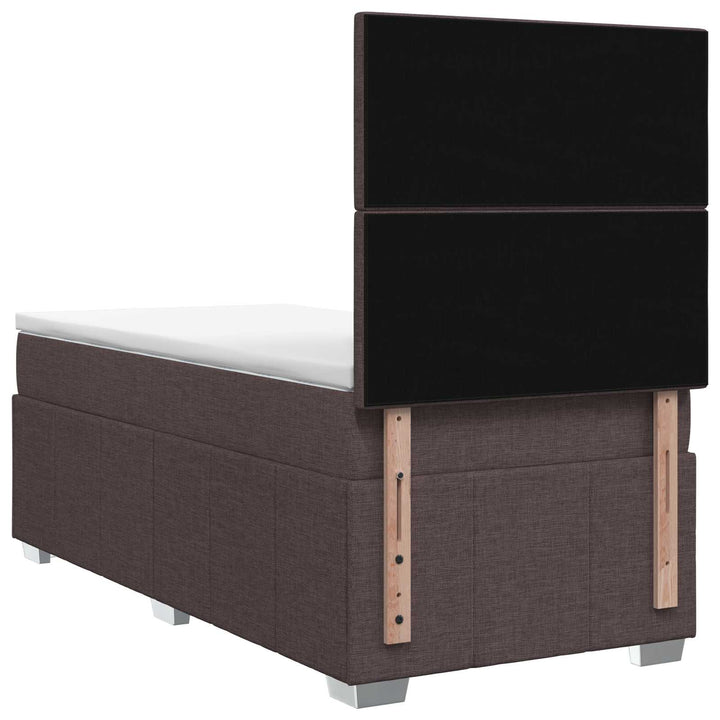 Boxmadras med topmadras Mørk Brun 100 x 200 cm Stof