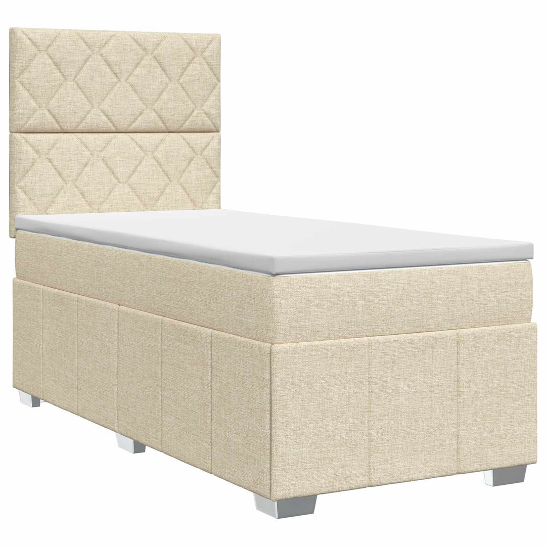 Boxmadras med topmadras Cremefarvet 100 x 200 cm Stof