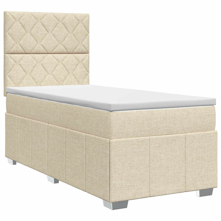 Boxmadras med topmadras Cremefarvet 100 x 200 cm Stof