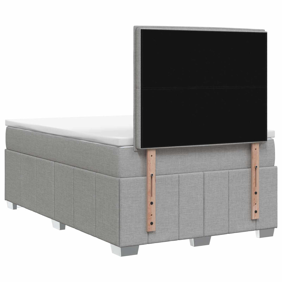 Boxmadras med topmadras Lysegrå 120 x 190 cm Stof
