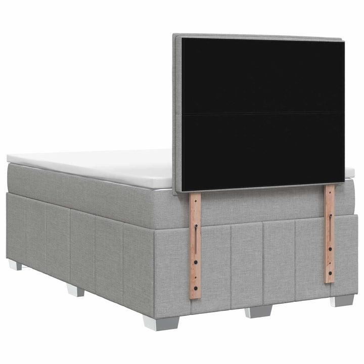 Boxmadras med topmadras Lysegrå 120 x 190 cm Stof