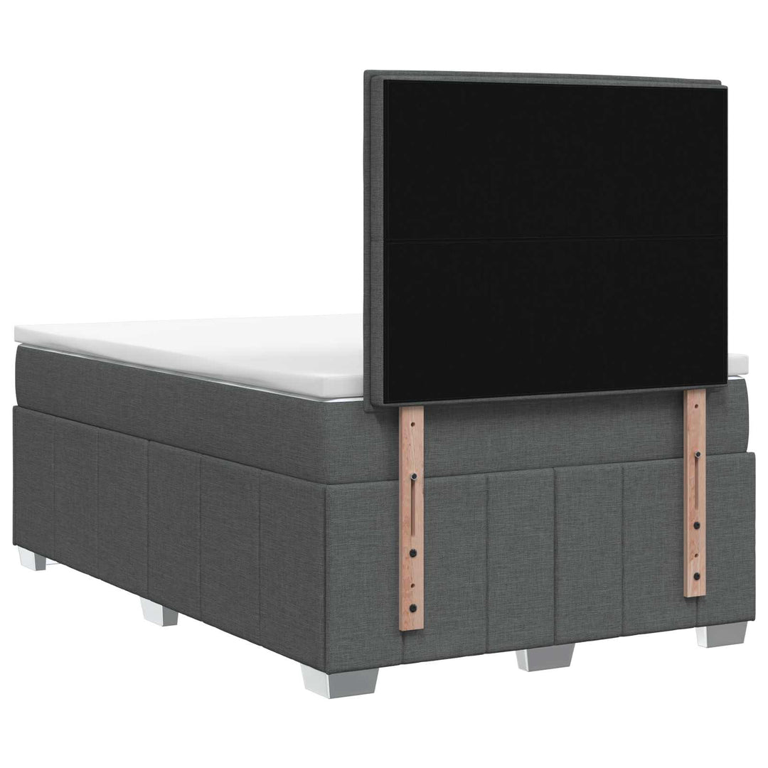 Boxmadras med topmadras Mørkegrå 120 x 190 cm Stof