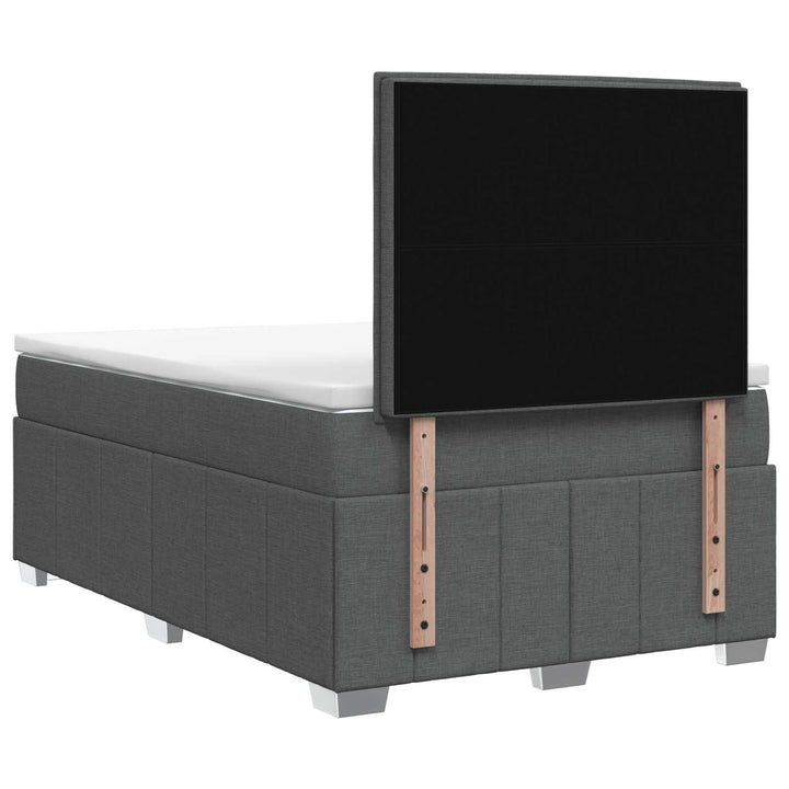 Boxmadras med topmadras Mørkegrå 120 x 190 cm Stof