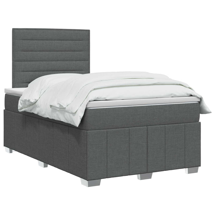 Boxmadras med topmadras Mørkegrå 120 x 190 cm Stof