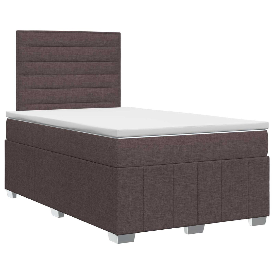 Boxmadras med topmadras Mørk Brun 120 x 190 cm Stof