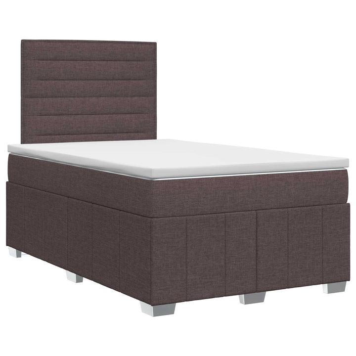 Boxmadras med topmadras Mørk Brun 120 x 190 cm Stof