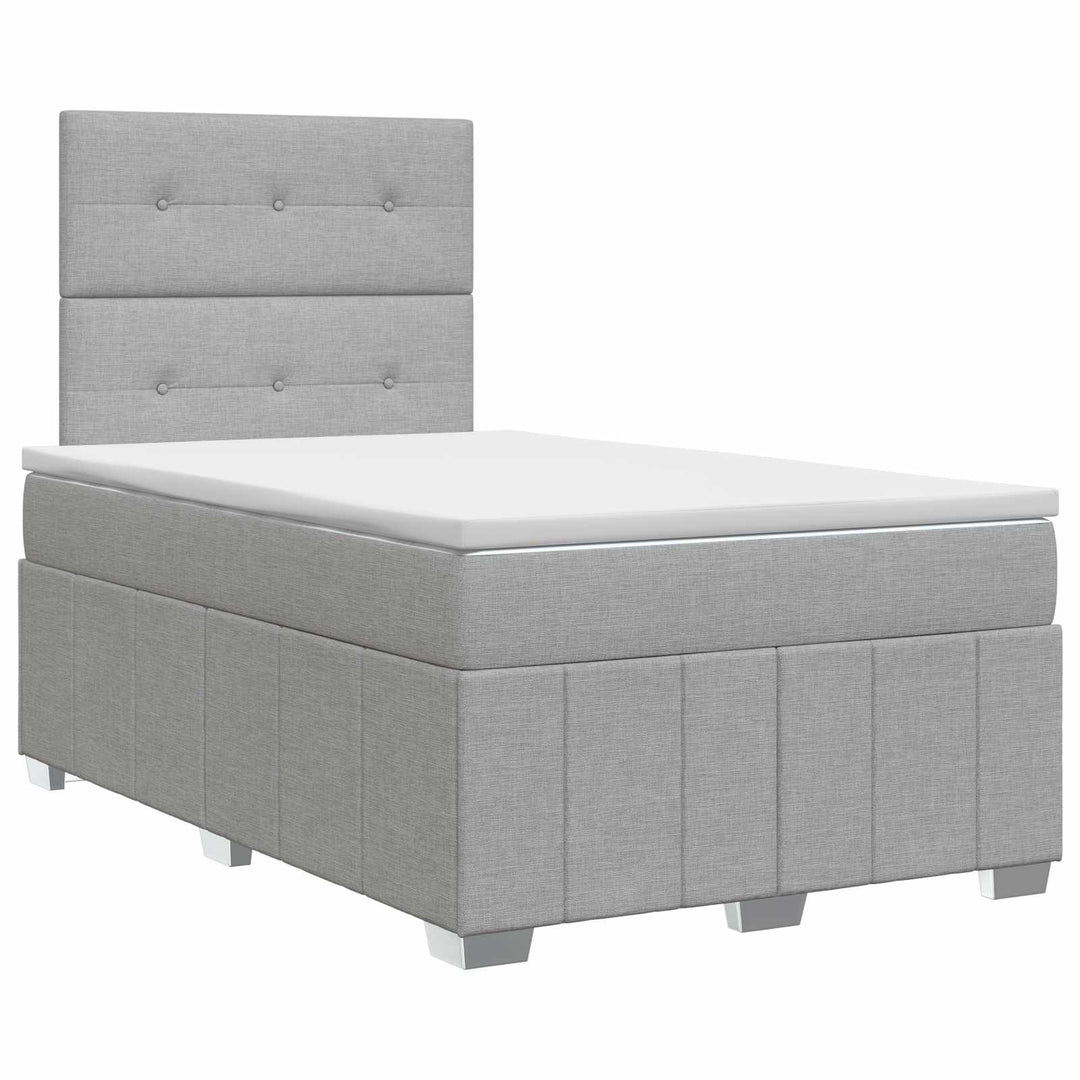 Boxmadras med topmadras Lysegrå 120 x 190 cm Stof
