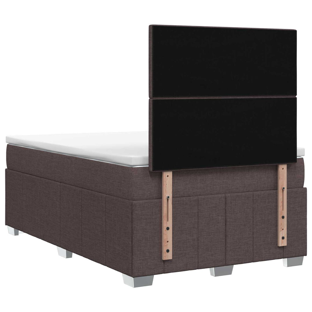 Boxmadras med topmadras Mørk Brun 120 x 190 cm Stof