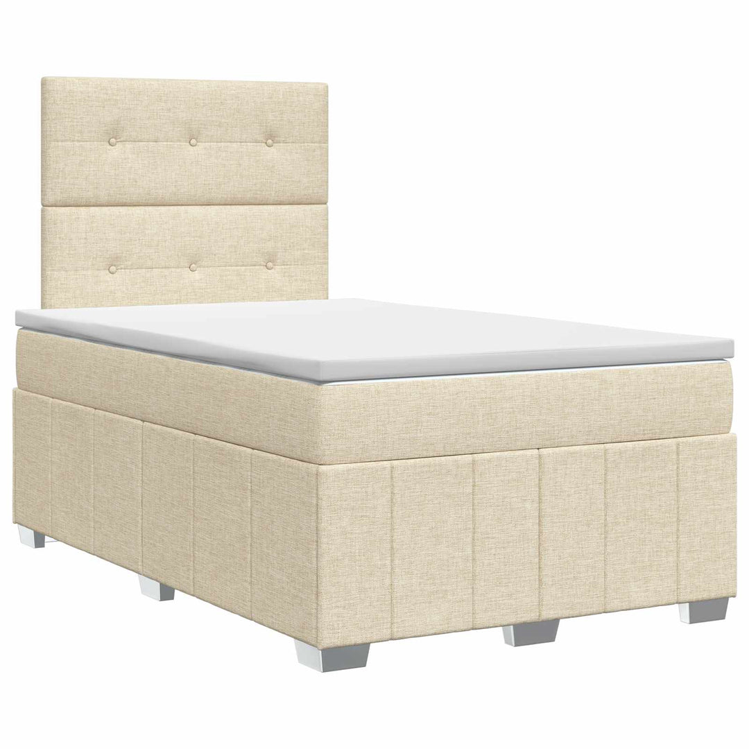Boxmadras med topmadras Cremefarvet 120 x 190 cm Stof