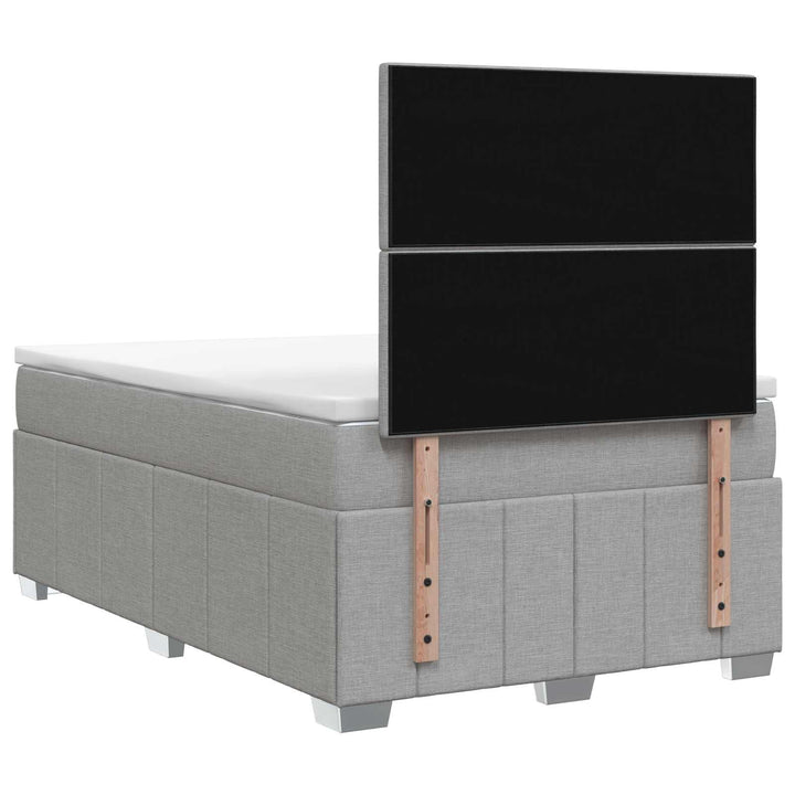 Boxmadras med topmadras Lysegrå 120 x 190 cm Stof