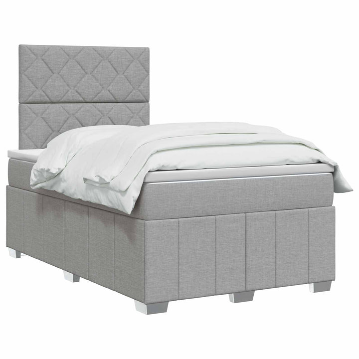 Boxmadras med topmadras Lysegrå 120 x 190 cm Stof