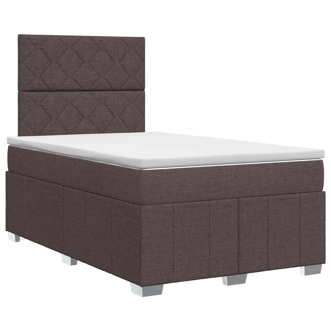 Boxmadras med topmadras Mørk Brun 120 x 190 cm Stof