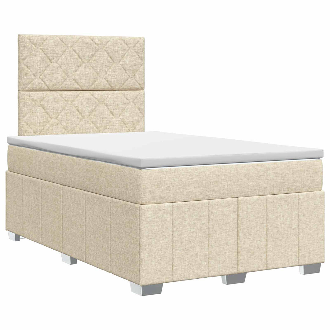 Boxmadras med topmadras Cremefarvet 120 x 190 cm Stof