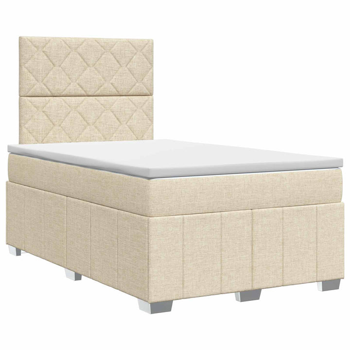 Boxmadras med topmadras Cremefarvet 120 x 190 cm Stof