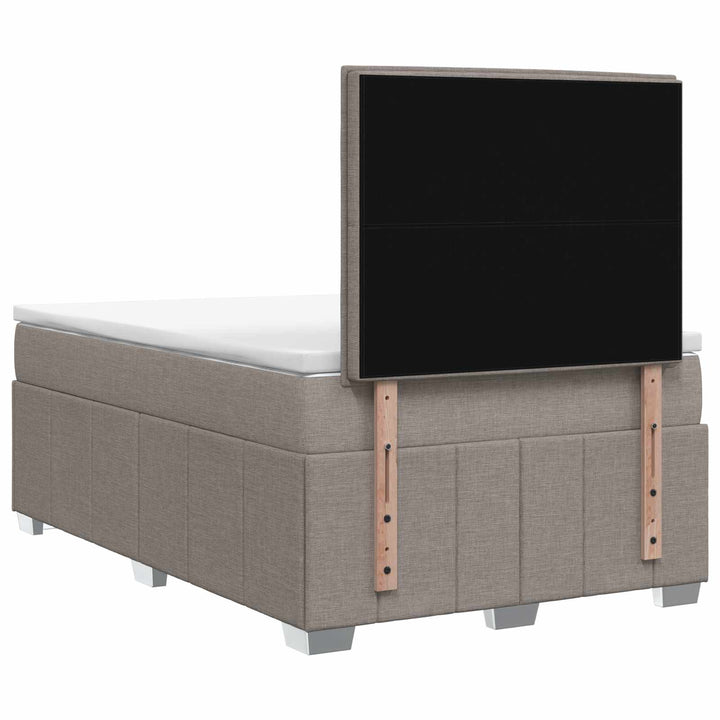 Boxmadras med topmadras Gråbrun 120 x 200 cm Stof
