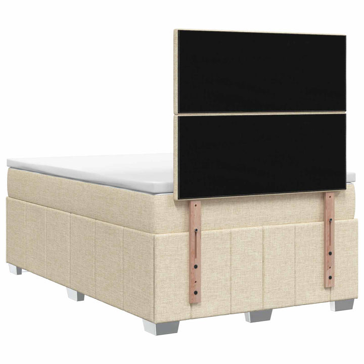 Boxmadras med topmadras Cremefarvet 120 x 200 cm Stof
