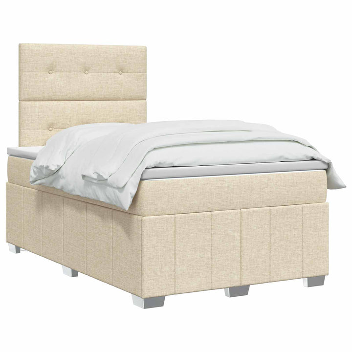 Boxmadras med topmadras Cremefarvet 120 x 200 cm Stof