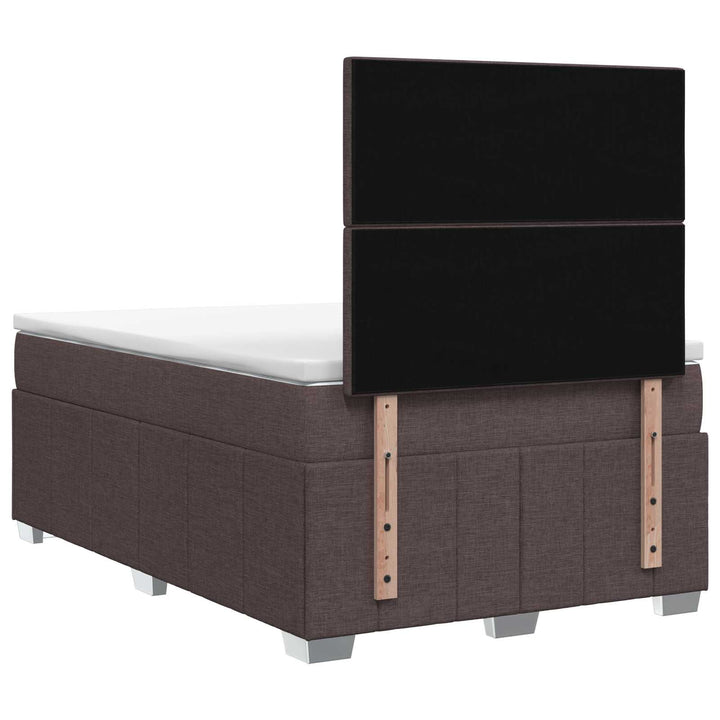 Boxmadras med topmadras Mørk Brun 120 x 200 cm Stof