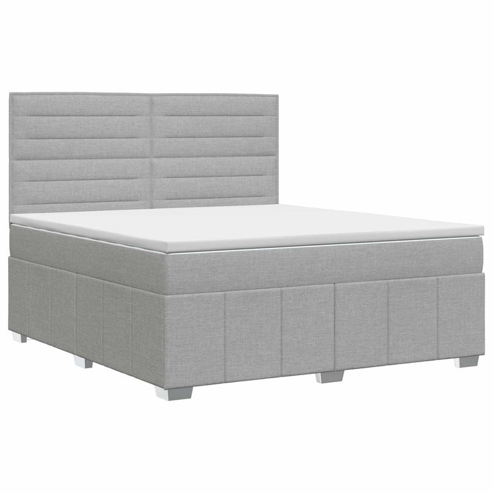 Boxmadras med topmadras Lysegrå 140 x 190 cm Stof