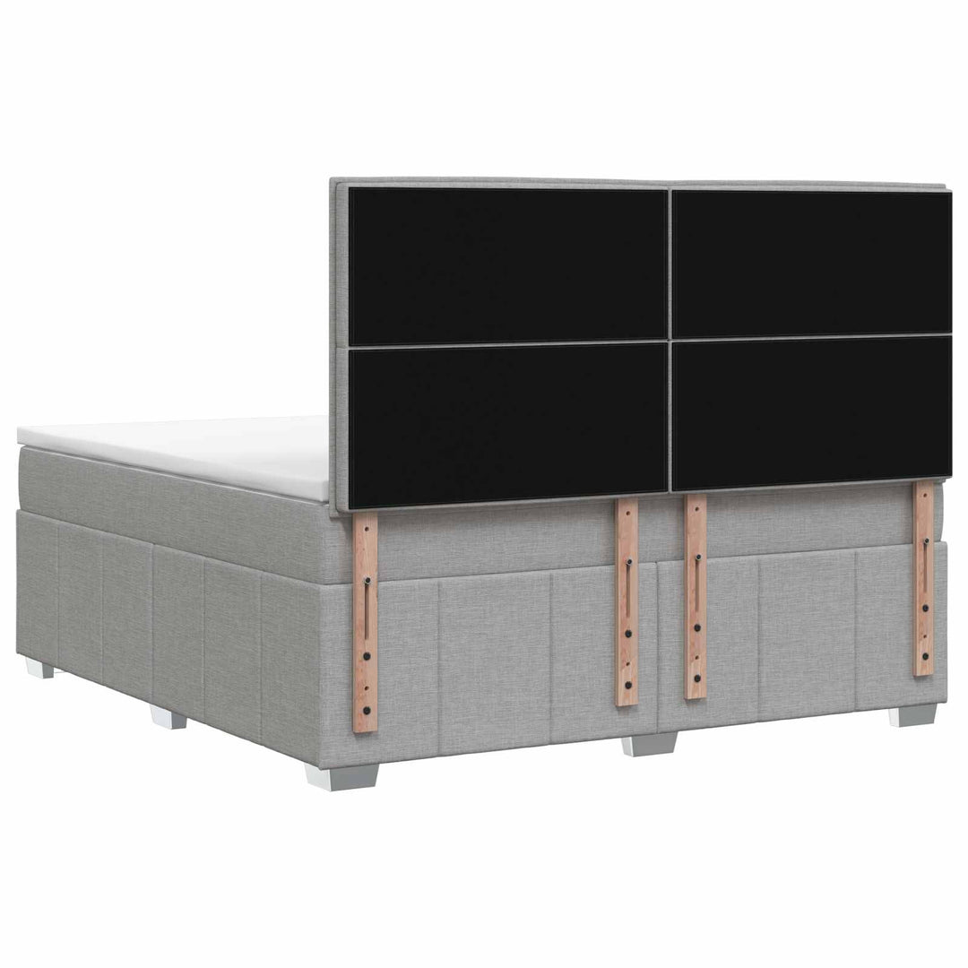 Boxmadras med topmadras Lysegrå 140 x 190 cm Stof
