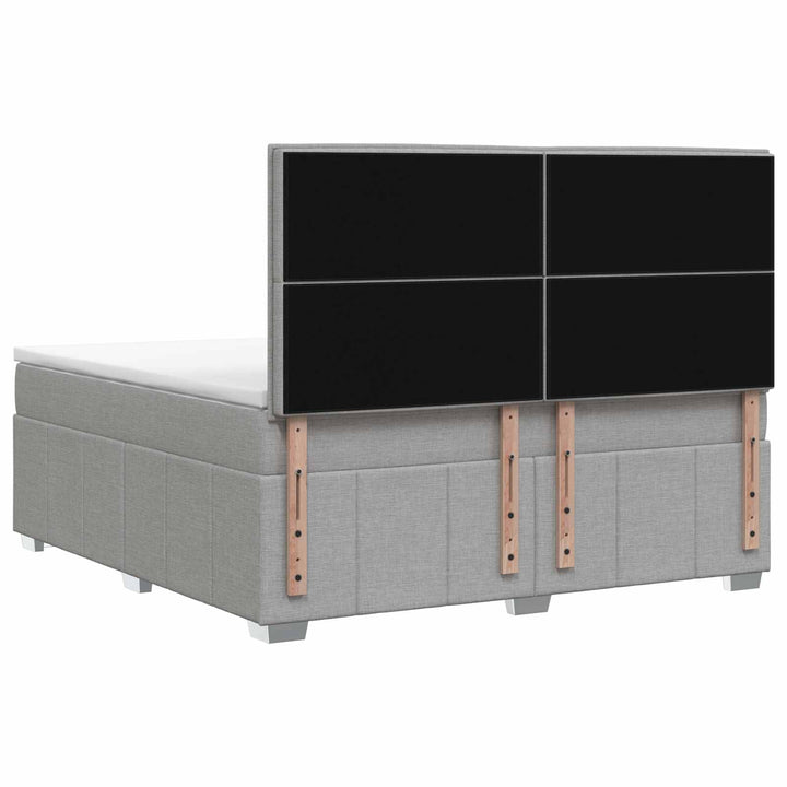 Boxmadras med topmadras Lysegrå 140 x 190 cm Stof