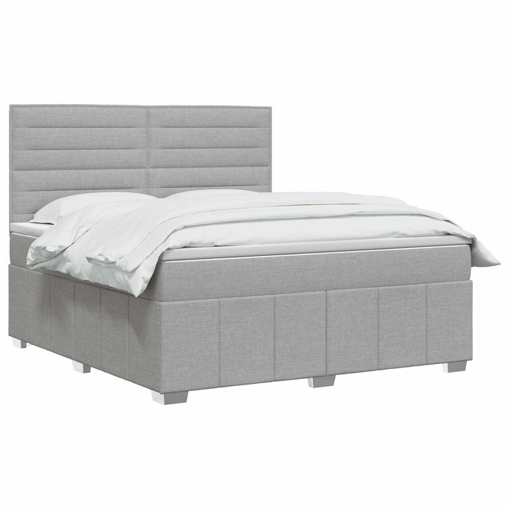 Boxmadras med topmadras Lysegrå 140 x 190 cm Stof