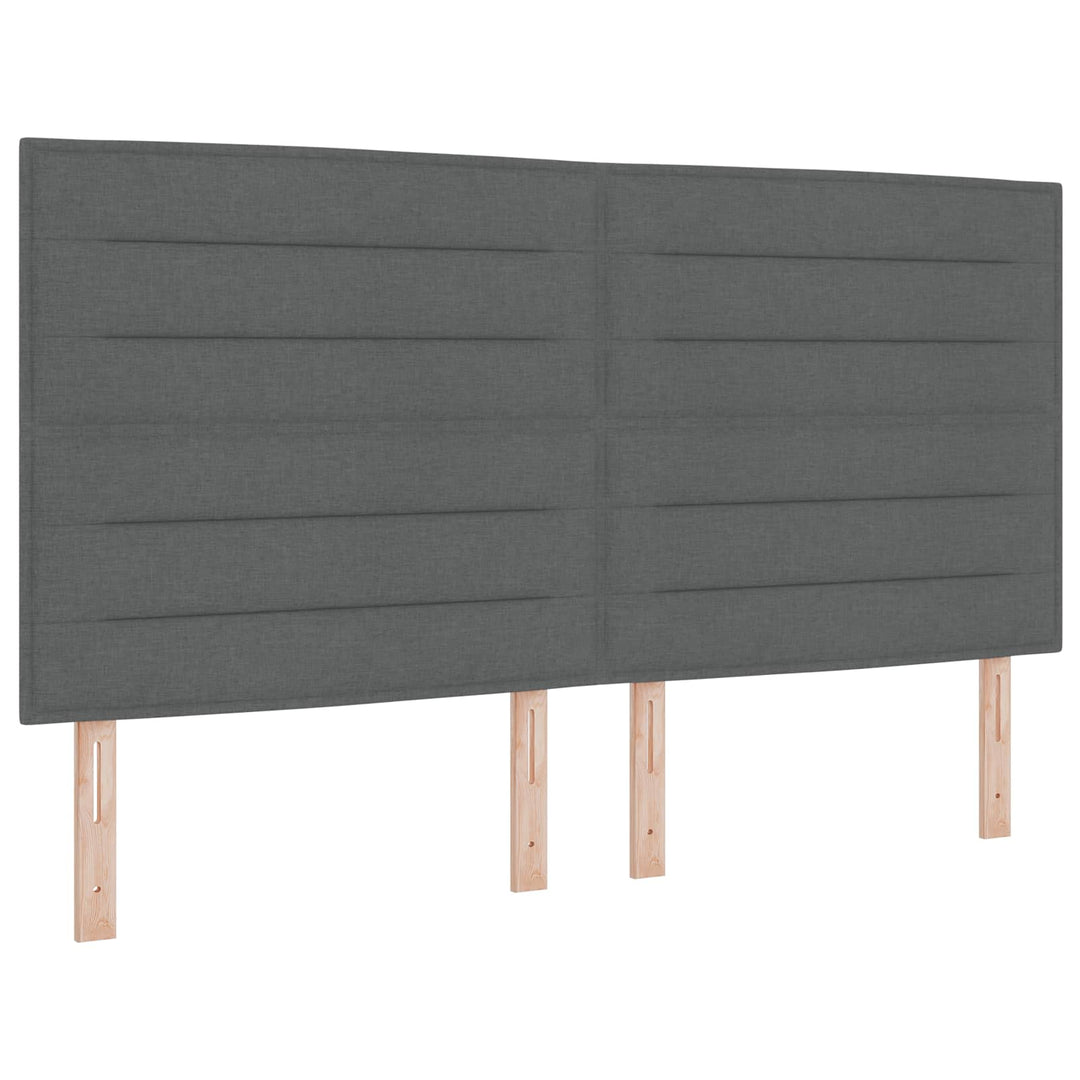 Boxmadras med topmadras Mørkegrå 140 x 190 cm Stof