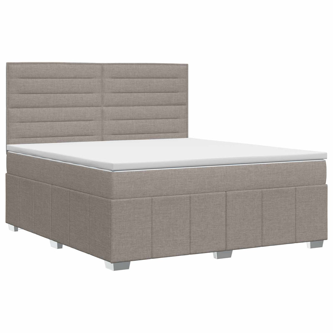 Boxmadras med topmadras Gråbrun 140 x 190 cm Stof