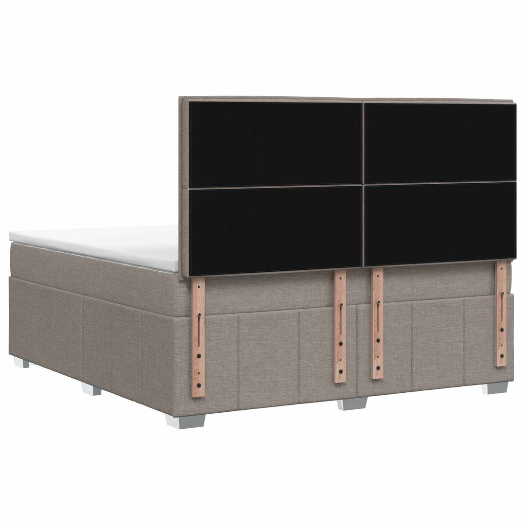 Boxmadras med topmadras Gråbrun 140 x 190 cm Stof