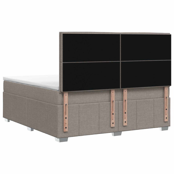 Boxmadras med topmadras Gråbrun 140 x 190 cm Stof