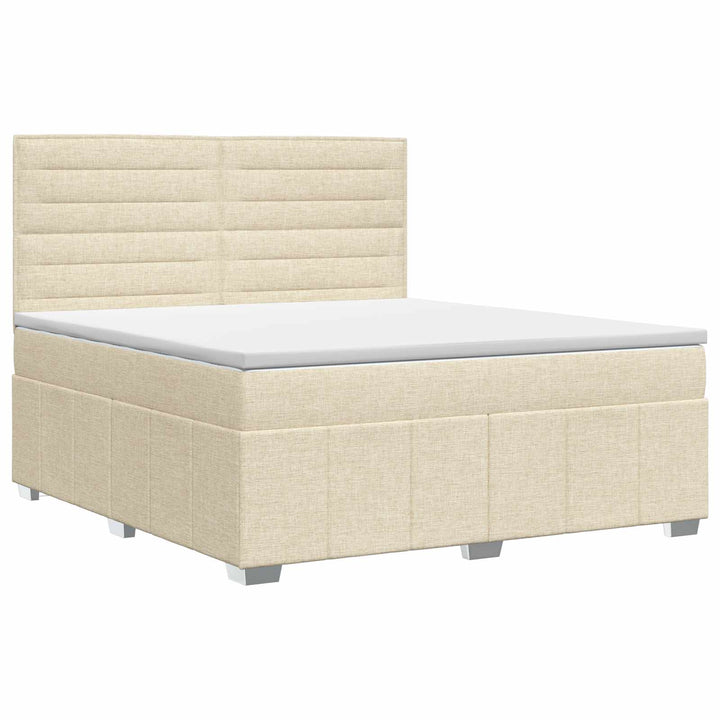 Boxmadras med topmadras Cremefarvet 140 x 190 cm Stof