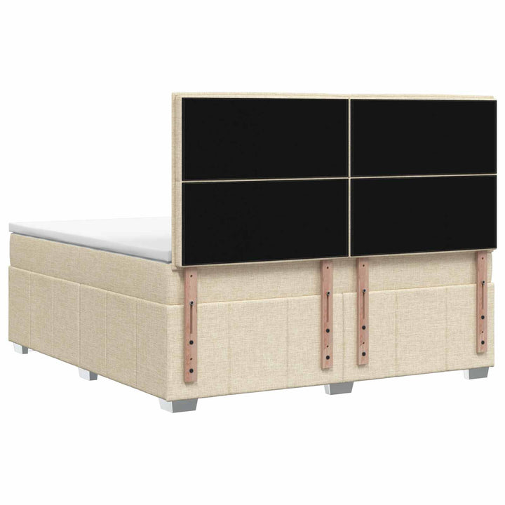 Boxmadras med topmadras Cremefarvet 140 x 190 cm Stof