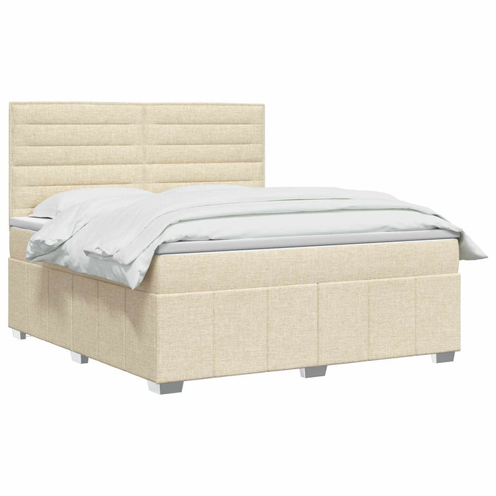 Boxmadras med topmadras Cremefarvet 140 x 190 cm Stof