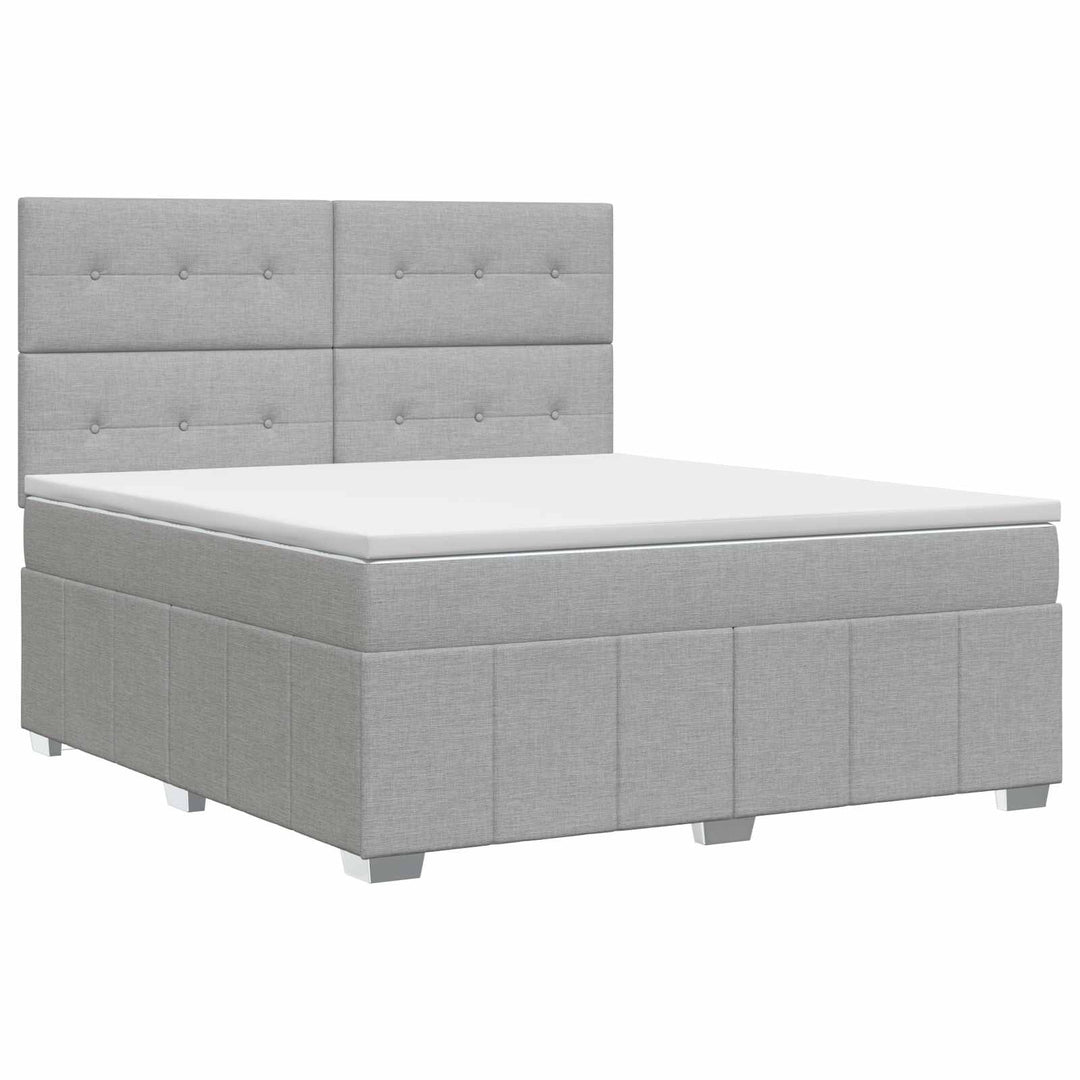Boxmadras med topmadras Lysegrå 140 x 190 cm Stof