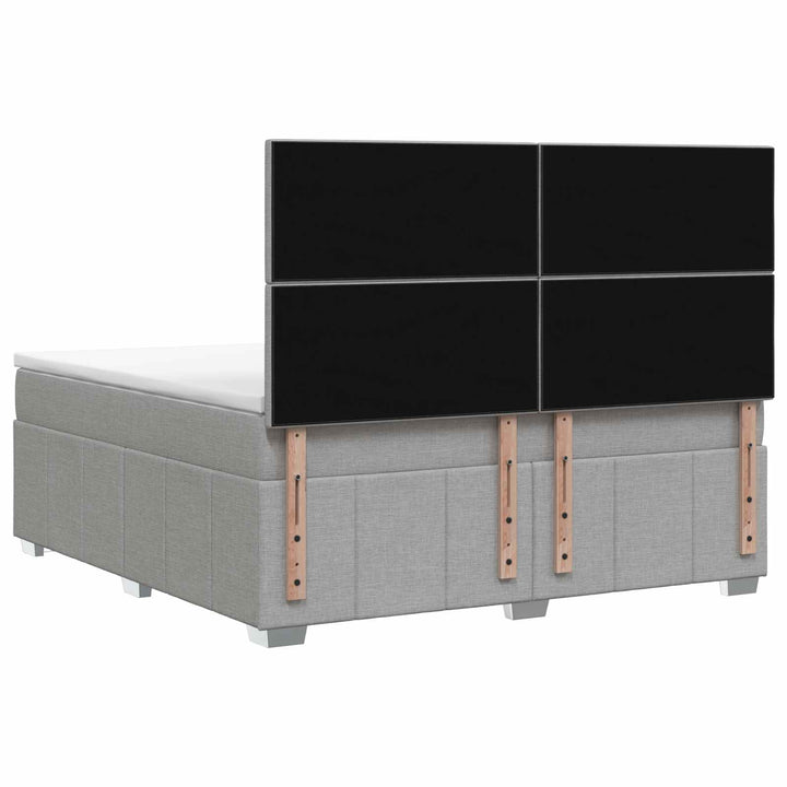 Boxmadras med topmadras Lysegrå 140 x 190 cm Stof