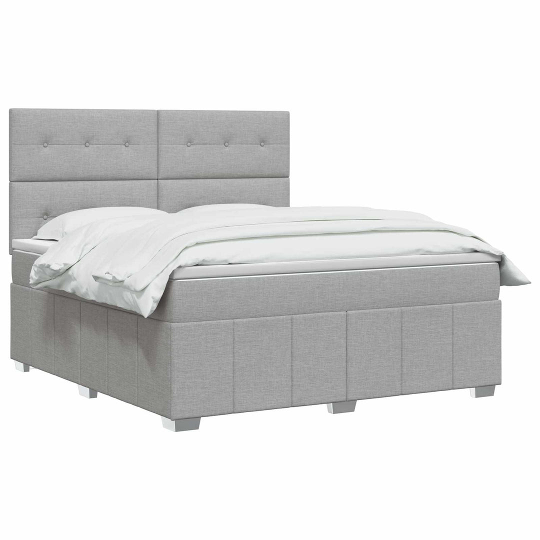Boxmadras med topmadras Lysegrå 140 x 190 cm Stof