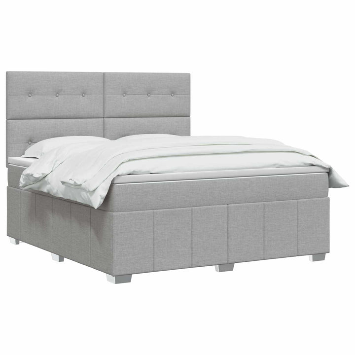 Boxmadras med topmadras Lysegrå 140 x 190 cm Stof