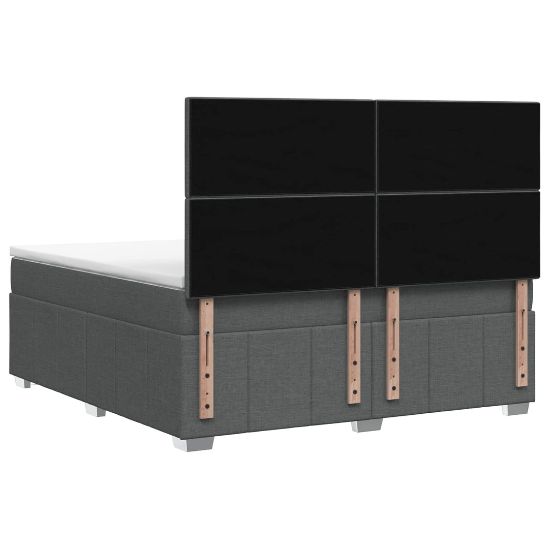 Boxmadras med topmadras Mørkegrå 140 x 190 cm Stof