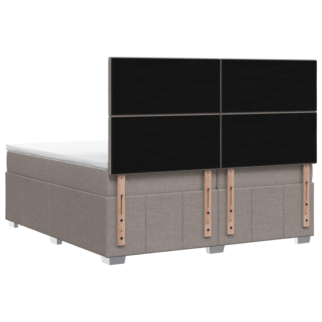 Boxmadras med topmadras Gråbrun 140 x 190 cm Stof