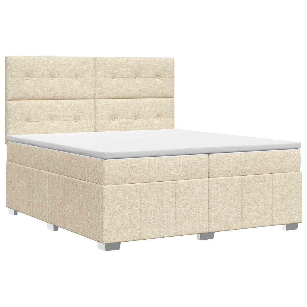 Boxmadras med topmadras Cremefarvet 140 x 190 cm Stof