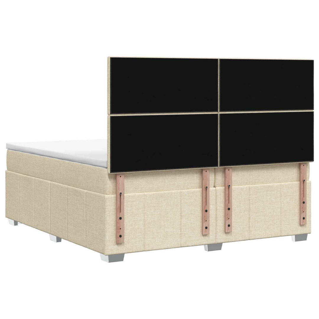 Boxmadras med topmadras Cremefarvet 140 x 190 cm Stof