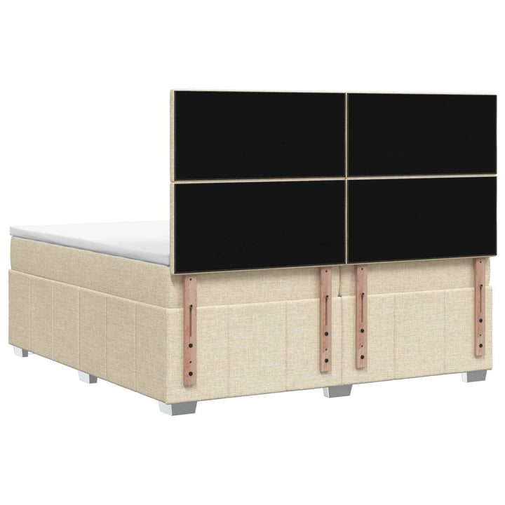 Boxmadras med topmadras Cremefarvet 140 x 190 cm Stof