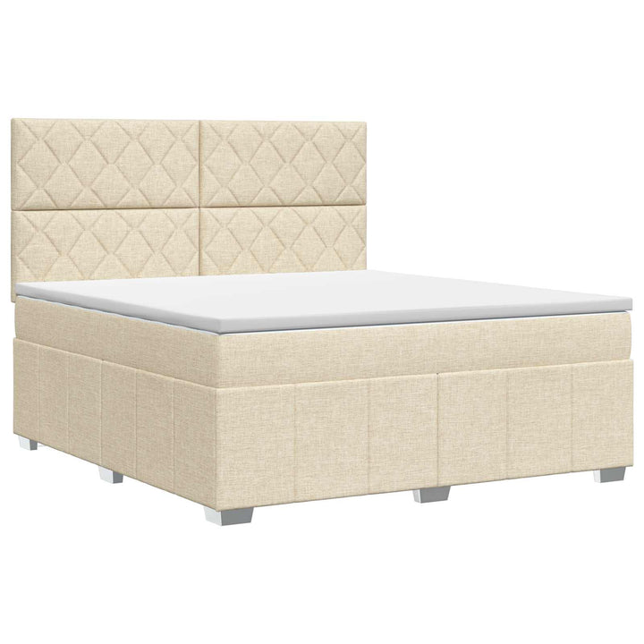 Boxmadras med topmadras Cremefarvet 140 x 190 cm Stof