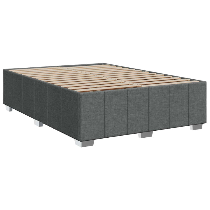 Boxmadras med topmadras Mørkegrå 140 x 200 cm Stof