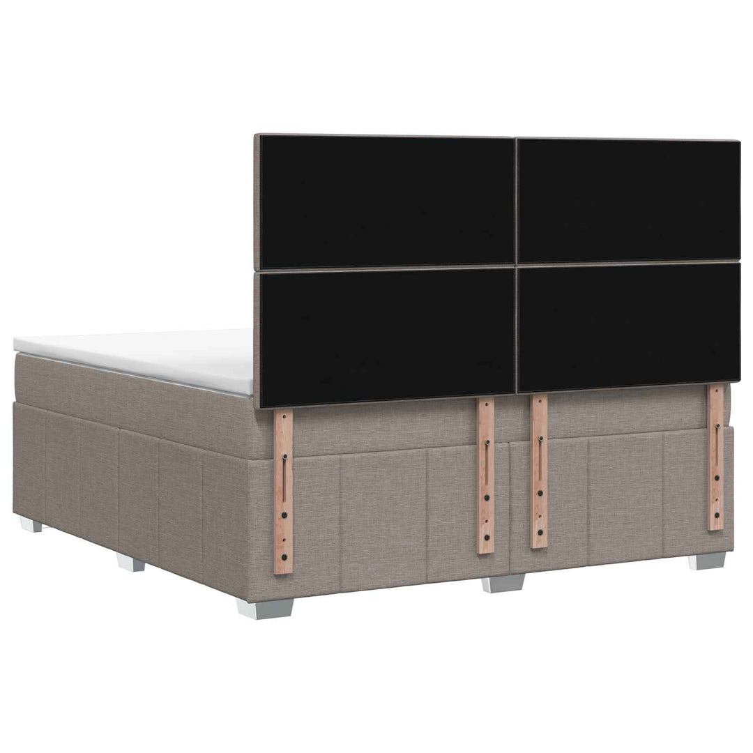 Boxmadras med topmadras Gråbrun 140 x 200 cm Stof